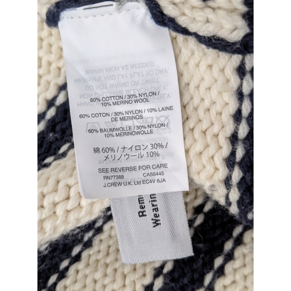 J. Crew Navy Blue and Ivory Striped Cardigan XS - Picture 7 of 8